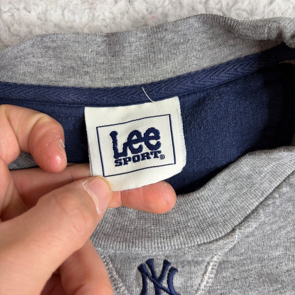 Vintage Lee Sport New York Yankees Sweatshirt Mens Gray Crewneck MLB Y2K L - Picture 4 of 7